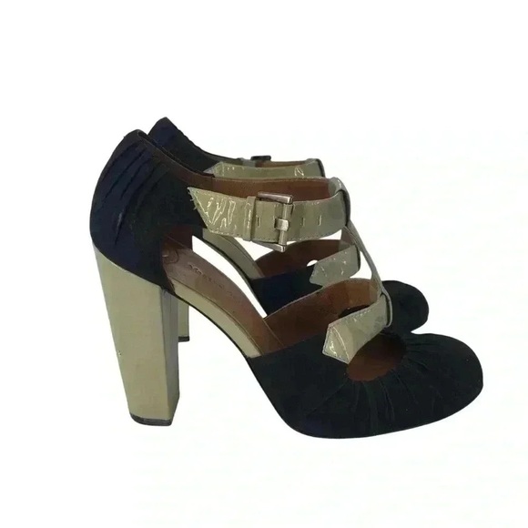 MODERN VINTAGE HEELS WOMENS 7.5 SUEDE PLATFORM PUMPS RETRO GLAM STYLE - Picture 10 of 15
